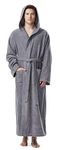 Arus Men's bathrobe with hood, extra long, 100% cotton terry, man´s size: XXL long, unisex size: XXL-3XL long, Grey