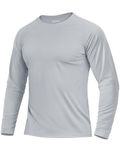 Boladeci Mens Swim Shirts Rash Guard Long Sleeve UPF 50+ UV Protection Clothing SPF Sun Shirts Block Sun-Screen T-Shirts Tops for Men Hiking Water Fishing Grey