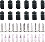 UFURMATE Standoff Screws, 12Pcs Wall Sign Standoff Screws Advertising Nail Glass Standoff Mounts Advertisement Fixings Bolts for Glass Posters, Picture Frames (12 x 20mm,Black)