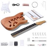 Leo Jaymz DIY ST Style Electric Guitar Kits with Mahogany Body and Maple Neck - Sail Shaped Headstock - Ebony Fingerboard and All Components Included (ST LJ Headstock)