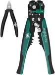 MTHKLO Multifunctional Wire Stripper/Cutter/Crimper 3 in 1 Heavy Duty Electrical Self Adjusting Tool Plier for 10-22 AWG(0.2~6.0mm²) -Green