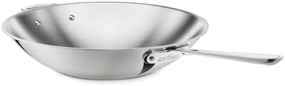 All-Clad 4414 Stainless Steel Tri-Ply Bonded Dishwasher Safe Open Stir Fry Pan/Cookware, 5-Quart, Silver