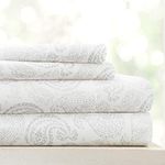 Hotel Collection Ieh Home Collection Coarse Paisley 4 Sheet Set, Gray, King