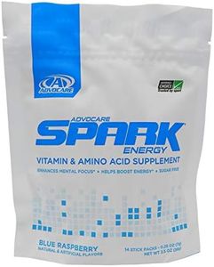 AdvoCare Spark Vitamin & Amino Acid Supplement - Focus & Energy Drink Powder Mix with Vitamin A, B-6, C & E - Also Includes L-Carnitine & L-Tyrosine - Blue Raspberry, 14 Stick Packs