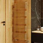 Terma Towel Rail (Cen./Heating), Steel, Brass, 1140h x 500w [2015 BTUs t50]