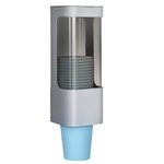 LBTING Water Cooler Cup Dispenser, Pull Type Cup Holder Fit 3oz - 5oz Small Bathroom Disposable Cups, Adhesive Wall Mounted Cup Dispenser - Gray