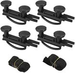 X AUTOHAUX 4 PCS Universal Roof Box U Bolt Clamps Rooftop Cargo Carrier Rack Bolts 83mm Internal Width W/ 8 Lock Nuts and 2 Straps Cargo Carrier Mounting Fitting Iron Bolts