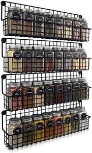 Farmhouse Style Hanging Spice Racks For Wall Mount - Easy To Install Set of 4 Space Saving Racks - The Ideal Seasoning Organizer For Your Kitchen