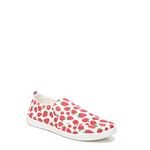 Vionic Beach Malibu Casual Women’s Slip On Sneakers-Sustainable Shoes That Include Three-Zone Comfort with Orthotic Insole Arch Support, Machine Wash Safe- Red Strawberry Canvas 9 MED