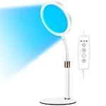 Trayvespace SAD Lamp, 460nm Blue SAD Light Therapy Lamp, 12W Light Therapy, 10 Adjustable Brightness & 3 Timer for Skin Repair and Texture Improvement