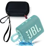 JBL GO 3 Waterproof Ultra Portable Bluetooth Speaker Bundle with Megen Hardshell Case (Teal)