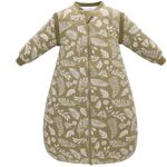 amo nenes Baby Sleeping Bag 2.5 TOG, Baby Autumn Winter Long Sleeve Sleeping Bag, 100% Cotton Baby Wearable Blanket, Detachable Sleeve, 6-18 Months (Green)