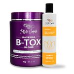 I Belli Capelli Ravenna Blond B-tox Hair Treatment Kit- Hair B-tox 1kg/35.02 oz+ Anti-Residue Shampoo 300ml/10.1 fl.oz- Set of B-tox Capilar Para el Cabello & Clarifying Shampoo for Longer Effect