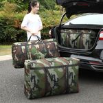 4 Packs Camouflage Extra Large Moving Bags, 125L Heavy Duty Storage Bags, Waterproof Oxford Storage Tote Duffle Bag with Zippers for Clothes, Bedding, Comforters, Pillows, Moving