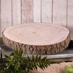 Decor Essentials Rustic Wood Slice Plate Wood Log Slab Cake Stand Wedding Decor Large (40cm - 47cm)