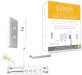 Sleek Socket Original & Patented Pet Proofing Outlet & Plug Concealer with Protective Cord Clips, 8-Foot Flat Extension Cord with Multiple Outlets, Safeguard from Chewing Dangerous Cords