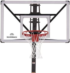 Silverback NXT 54" In-Ground Basketball Hoop with Adjustable-Height Backboard and QuickPlay Design , Black