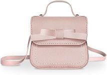 Girls Shoulder Bag Little Girls Handbag with Bow Knot Mini Flap Bag Purse Small Wallet Bag Crossbody Bag for Girls Kids Toddler Age 2-5 Years Old Height 80-110cm/31.5"-43.3" (Pink)