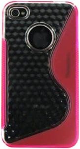 Cell Armor Hard Shell Skin Case for iPhone 4/4S - Retail Packaging - Transparent Back with Hot Pink Boarder