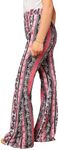 Floerns Girls Plaid Tartan Print Elastic Waist Bell Bottom Flare Leg Long Pants Pink Paisley 10Y