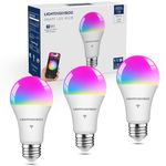 Lightinginside Smart Bulb 100W Equivalent, 1350LM 11W WiFi Smart Light Bulbs Compatible with Alexa and Google Assistant, A19 E26 Color Changing Light Bulb, 2.4GHz WiFi Only, ETL Listed, 3PC