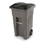 Toter 25532-R1129 Residential Heavy Duty Two Wheeled Trash Can, 32 Gallon, Graystone