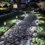 GIGALUMI Solar Lights Outdoor Garden,8 Pack Solar Garden Lights Waterproof for Patio Pathways Lawn Yard Decoration (Cold &Warm Light Switching)