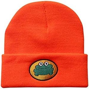 Cute Cartoon TV Parappa Frog Knitted Beanie Hats Unisex, Orange, 1