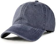 FURTALK Unisex Vintage Cotton Washed Distressed Baseball Caps Unstructured Low Profile Adjustable Dad Hat Navy