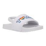 Tommy Hilfiger Unisex-Child Sunset Slide Water Shoe, White/Rainbow, 7 US Toddler