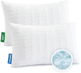 Meoflaw Cooling Pillows for Sleeping Standard Size Set of 2,Shredded Memory Foam Bed Pillow,Adjustable Loft Standard Pillow for Side & Back Sleeper-Medium Firm