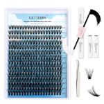 GEMERRY Eyelash Extension Kit 40D C Curl 8-16 Mixed Tray Lash Clusters Lash Bond and Seal Lash Extension Kit DIY Lash Extensions Kit at Home Cluster Lashes Kit Individual Lashes Beginners Lash Kit