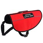 PLUTUS PET Emotional Support Dog Vest with Reflective Straps,Bright Red Fabric&Mesh Harness with 2 Free Removable Embroidery Emotional Support Animal Patches,XXS Girth 11-14"