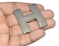 Incognito Metal Alphabet Stickers for Cars, Bikes and Other Decor (H - Silver)