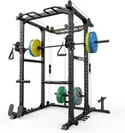 Sportsroyals Power Cage,1600lbs Multi-Function Power Rack with Adjustable Cable Crossover System and More Training Attachment, Weight Cage for Home Gym with Multi-Weight Combination Barbell Plates