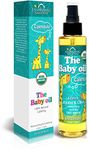 US Organic Baby Oil with Calendula with Vitamin E, USDA Certified Organic, 135 ml (5 fl.oz) (Unscented)