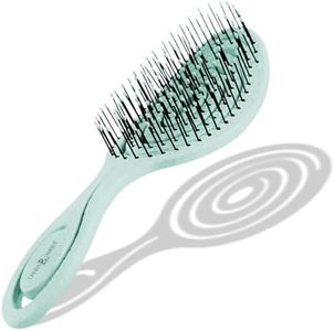 CHIARA AMBRA Brosse Démêlante Bio-Friendly - Brosse à Cheveux Demelante sans Tirer Cheveux Bouclés Épais - Brosse a Cheveux Ventilée Vegan - Brosses Anti-Casse - Turquoise