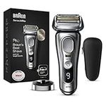 Braun Series 9 Pro Electric Shaver With 4+1 Head, Electric Razor for Men with ProLift Trimmer, Charging Stand & Travel Case, Sonic Technology, UK 2 Pin Plug, 9417s, Silver, Rated Which? Best On Test