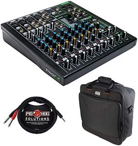 Mackie ProFX10v3 10-Channel Sound Reinforcement Mixer with Built-In FX, Gator Cases G-MIXERBAG-1515 Mixer Bag & Stereo Cable 10' Bundle