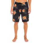 Hurley Men's Printed 20" Stretch Board Shorts, Black, 34