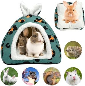 Maison d'hiver pour Petits Animaux, Lit de Cochon d'Inde Peluche Nid Maison Lapin Hamster Hamac Lit avec Coussin Amovible Lits Grotte Chauds pour Hamsters, Chinchillas, Furet, Écureuil (Bleu)