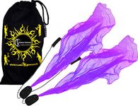 Flames N Games ANGEL POI Set (Purple) Practice Poi AKA Scarf Spiral Poi + Travel Bag