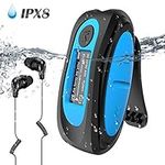 AGPTEK IPX8 Waterproof Mp3 Player with Screen, Multi-Functional Clip Music Player with Waterproof Headphones for Surfing Swimming Water Sports