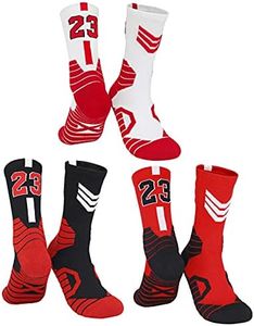 Bingfone 3 Pairs Basketball Socks,Compression Socks,Athletic Socks,Sport Socks for Men & Women,Running,Climbing, M-23, Medium-Large