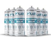 Polar Tile & Grout Sealer Clear Spray - 6 x 400ml - Instantly Waterproofs and Protects Floor Tile Grout on Bathroom, Shower & Kitchen Tiles, Stone Masonry - For Interior & Exterior Surfaces