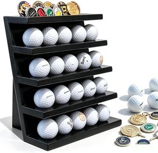 Jialitang 100% Solid Cypress Wood Golf Ball Display (Black)