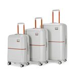 Urban Jungle by Safari Trolley Bags Set of 3, Hardside Polycarbonate Suitcase with USB Charging Port, 8 Wheels and TSA Lock Travelling Luggage for Men & Women | Caliber Collection (Cloud Grey)