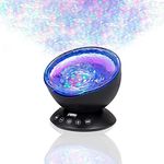 DROZIP Ocean Projector Lamp Night Light,Sleep aid,Bedside Child Lights Baby Gifts with 7 Color Modes,6 Music Sounds,Angle Adjustment for Party Decoration