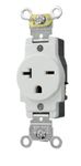 Leviton 5461-W 20-Amp 250-Volt NEMA 6-20R, 2P, 3W, Narrow Body Single Receptacle, White