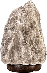Lampe en cristal de sel, Lampe en sel de l'Himalaya, Naturelle et unique, Différentes dimensions transversales et longitudinales, Une composition élégante de sel de l'Himalaya (3-5kg, Gris)